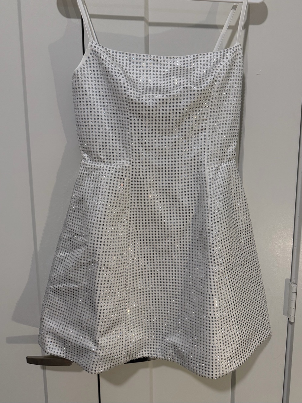 Fashion Nova White Sequin Embellished Mini Dress